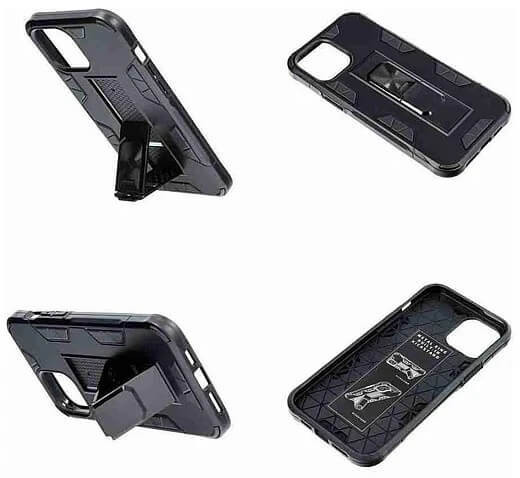 Husa Telefon Samsung A51 Antisoc Magnetica Premium Forcell Defender cu Suport, Neagra