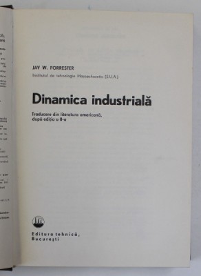 DINAMICA INDUSTRIALA de JAY W. FORRESTER , 1981 foto