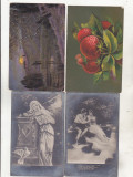 Bnk cp Lot 24 carti postale vechi uzate, Circulata, Printata