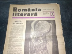 ZIARUL ROMANIA LITERARA 31 OCTOMBRIE 1968 foto