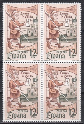 Spania 1981 - Ziua timbrului, Bloc de 4, MNH foto