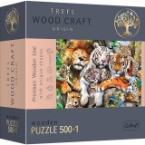 Puzzle Trefl din Lemn 500+1 Piese - Felinele din Jungla
