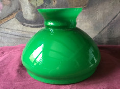 Vechi abajur model tip opalina culoare verde cu diametrul de prindere 22,8 cm ! foto