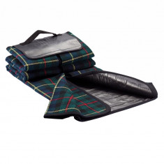 Patura de picnic tartan 130x145 cm, Everestus, BM02, acril, pvc, negru, saculet de calatorie inclus foto