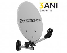 Antena satelit camion TIR cu ventuza, pentru camping, LNB, busola, cablu 5m foto