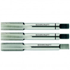 Set tarozi pentru filetare manuala. pas normal. DIN 352. HSS-G. 3 buc/set METRIC 4 cu pas de 0. 70 mm. Bohrcraft foto