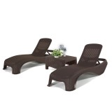 Set șezlonguri de grădină Atlantic duo Corfu cu masă maro