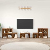 Set dulap TV cu raft cu depozitare 8 pcs Lemn Vechi Lemn compozit