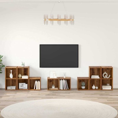 vidaXL Set dulap TV 8 pcs Lemn Vechi 37 x 35 x 72 cm Lemn compozit 3393273 foto