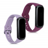 Set 2 Curele pentru Samsung Galaxy Fit (SM-R370), Kwmobile, Silicon, Mov/Violet, 50233.38