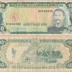 1990, 10 pesos oro (P-132) - Republica Dominicană!