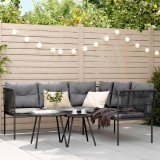 Gossi set canapea de gradina cu perne, negru, otel si textilena