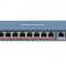 Switch 8 porturi PoE Hikvision DS-3E1310HP-EI prezinta 1 &times; 10/100