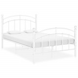 VidaXL Cadru de pat, alb, 120x200 cm, metal