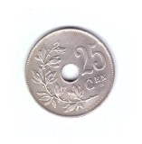 Moneda Belgia 25 centimes 1922, legenda in olandeza, stare buna, curata