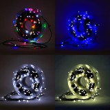 Instalatie Craciun 500 LED V8, 50m, Rola, 8 Functii, Interior/Exterior, Multicolor/Alb Cald/Alb/Albastru
