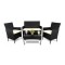 Set mobilier gradina/terasa, poliratan, negru cu perne crem, 1 masa, 2 fotolii, 1 canapea, Medi GartenVIP DiyLine