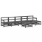 Set mobilier de gradina, 7 piese, gri, lemn masiv de pin