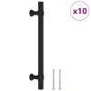 Manere de dulap, 10 buc., negru, 128 mm, otel inoxidabil