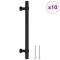 Manere de dulap, 10 buc., negru, 128 mm, otel inoxidabil