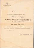 A1428 Tipizat, 1915, Osterreichische Kriegsanleihe, &Icirc;mprumutul război austriac