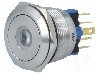 Intrerupator anti-vandalism, ON-(ON), &Oslash;22mm, ONPOW - GQ22-11D/G/24V