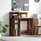 Birou Stejar Afumat vidaXL 90x48x101.5cm, Lemn, Maro - Birou PC, Gaming, Studiu, Acasă