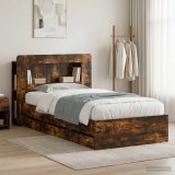 Cumpara ieftin Cadru de pat cu depozitare si tablie Stejar fumuriu 80 x 200 cm