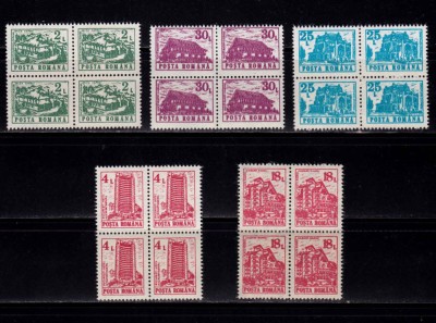 RO 1991 LP 1262 &amp;quot;Hoteluri si cabane ( II )&amp;quot; , bloc de 4 marci , MNH foto