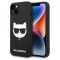 Husa MagSafe pentru Apple iPhone 14 Plus, Karl Lagerfeld, Silicone Choupette&#039;s Head, Neagra