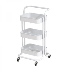 Organizator pentru bucatarie/baie, slim, portabil, cu 3 rafturi, structura solida, din metal, dimensiuni 45 (L) x 37 (l) x 82 (H) cm, alb foto