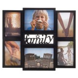 Rama foto de perete, colaj de 6 fotografii, 36x42cm, negru Household NewTrend