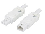 Cablu conexiune in cascada STEGO 1m alb conector tata-mama 2x1.5mm

