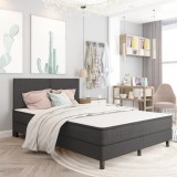 VidaXL Cadru de pat continental, gri, 160x200 cm, material textil