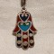 argint MEDALION MANA MAICII DOMNULUI HAMSA in email EGIPT vechi UNIC SPLENDID