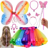 Costum Fluture pentru Copii, 6 Piese, Multicolor, Kruzzel