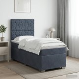 Cumpara ieftin Pat boxspring cu saltea Gri inchis 80 x 200 cm Catifea