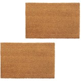 Covoare ușă, fibră nucă cocos, 2 buc, 24 mm, 40x60 cm, natural