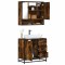 vidaXL Set mobilier de baie, 2 piese, stejar fumuriu, lemn prelucrat 3300927