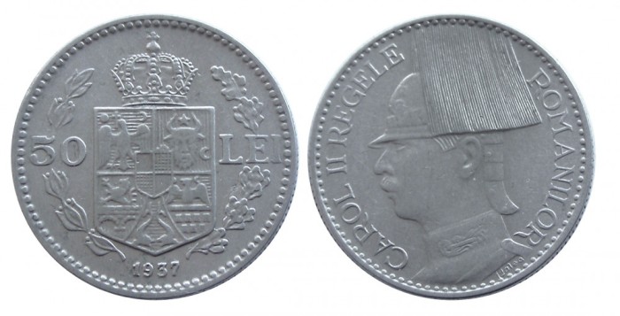 q386 ROMANIA 50 lei 1937 STARE XF