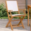 VidaXL Scaune de grădină 2 buc., alb crem, lemn masiv acacia și textil 367669