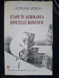 Etape in afirmarea sonetului romanesc- Adrian Voica