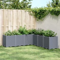 vidaXL Jardinieră de grădină, albastru gri, 160x160x53 cm, PP