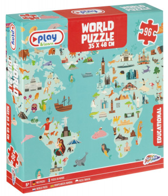 Puzzle - Harta lumii (96 piese) foto