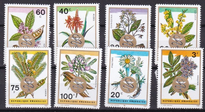 Rwanda 1969 plante medicinale flori MI 342-349 MNH