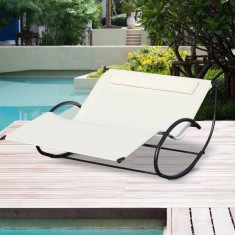 Outsunny Pat Sezlong de Gradina tip Balansoar 2 Locuri in Textilene foto
