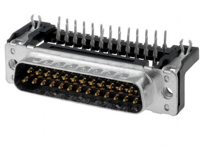 Conector D-Sub 25 pini soclu tată 90&amp;deg; THT UNC 4-40 foto