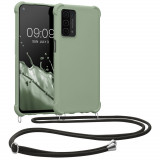 Husa Kwmobile pentru OPPO A74 5G/A54 5G, Silicon, Verde, 58012.172, Textil, Carcasa