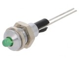 Lampă LED Verde Convex 6mm pentru PCB