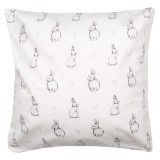 Cumpara ieftin Fata perna bumbac bej gri Iepurasi 45x45 cm